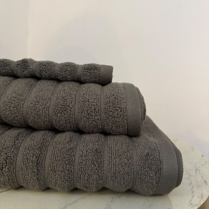 Ribbed Texture Branded Towel Pack Of 3